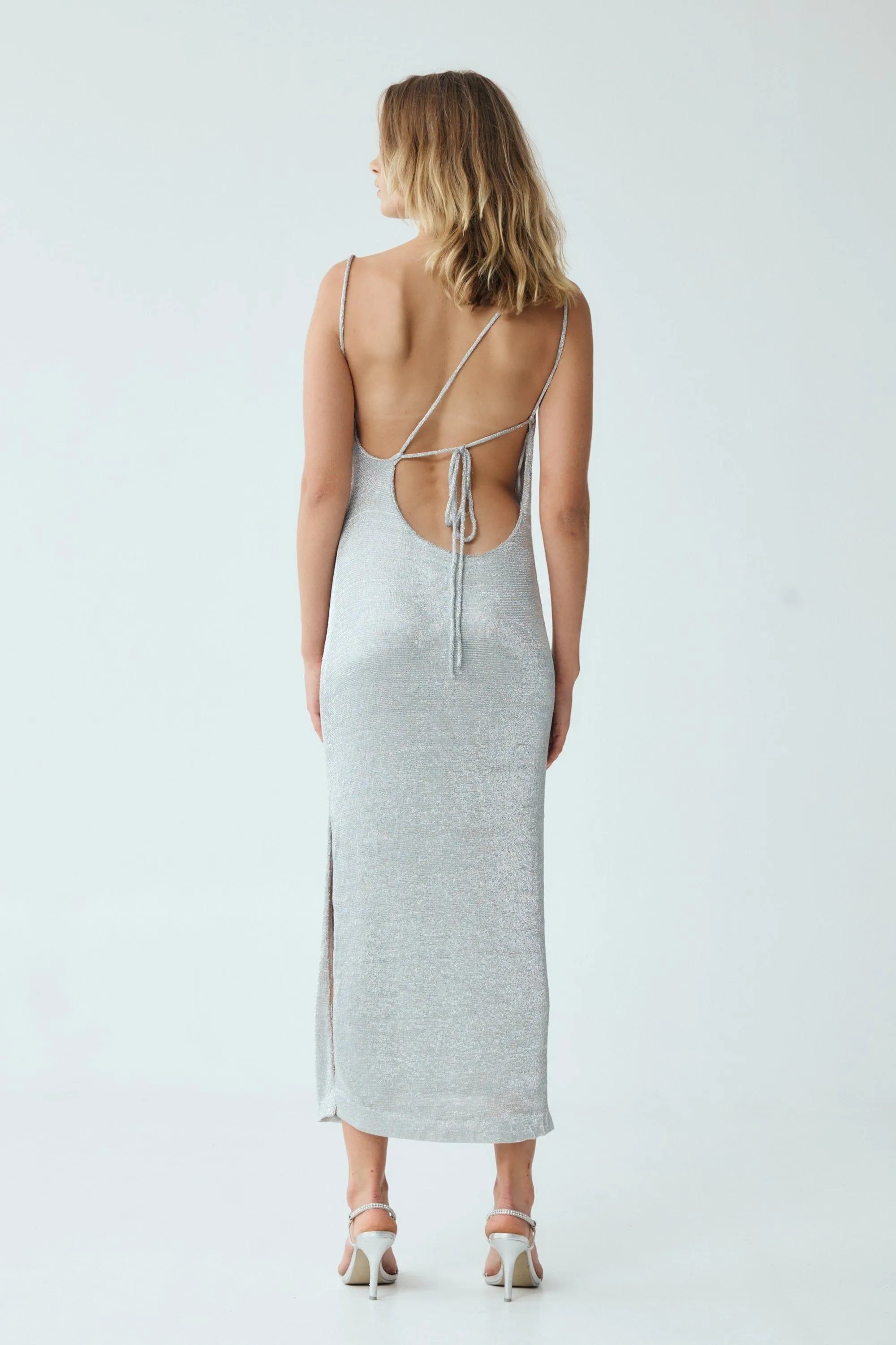 HEAVY METAL KNIT COWL SLIP | SILVER