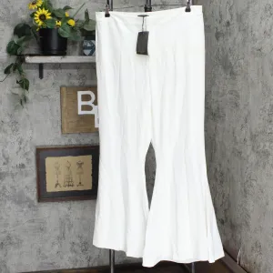 Heidi Daus Womens Crepe Flare Leg Trouser 646419 Ivory 1X