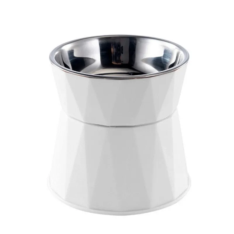 High Foot Pet Bowl Stainless Steel Neck Protector Cat Dog Feeder Drinker NEW