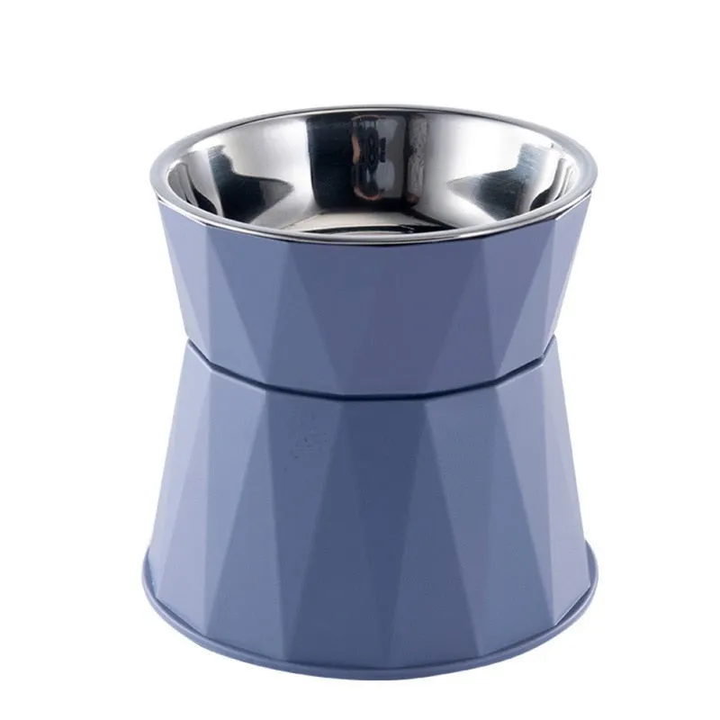High Foot Pet Bowl Stainless Steel Neck Protector Cat Dog Feeder Drinker NEW