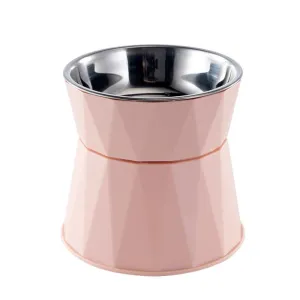 High Foot Pet Bowl Stainless Steel Neck Protector Cat Dog Feeder Drinker NEW