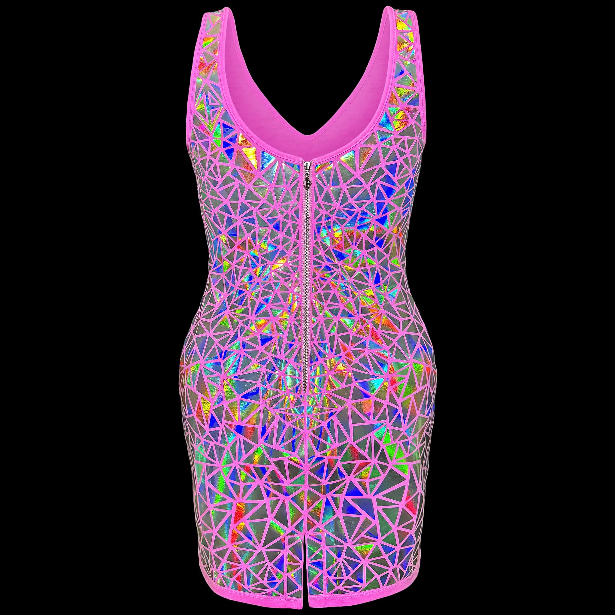 Holographic Mosaic Dress / PINK