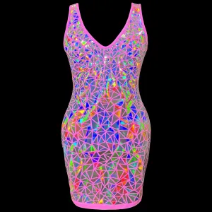 Holographic Mosaic Dress / PINK