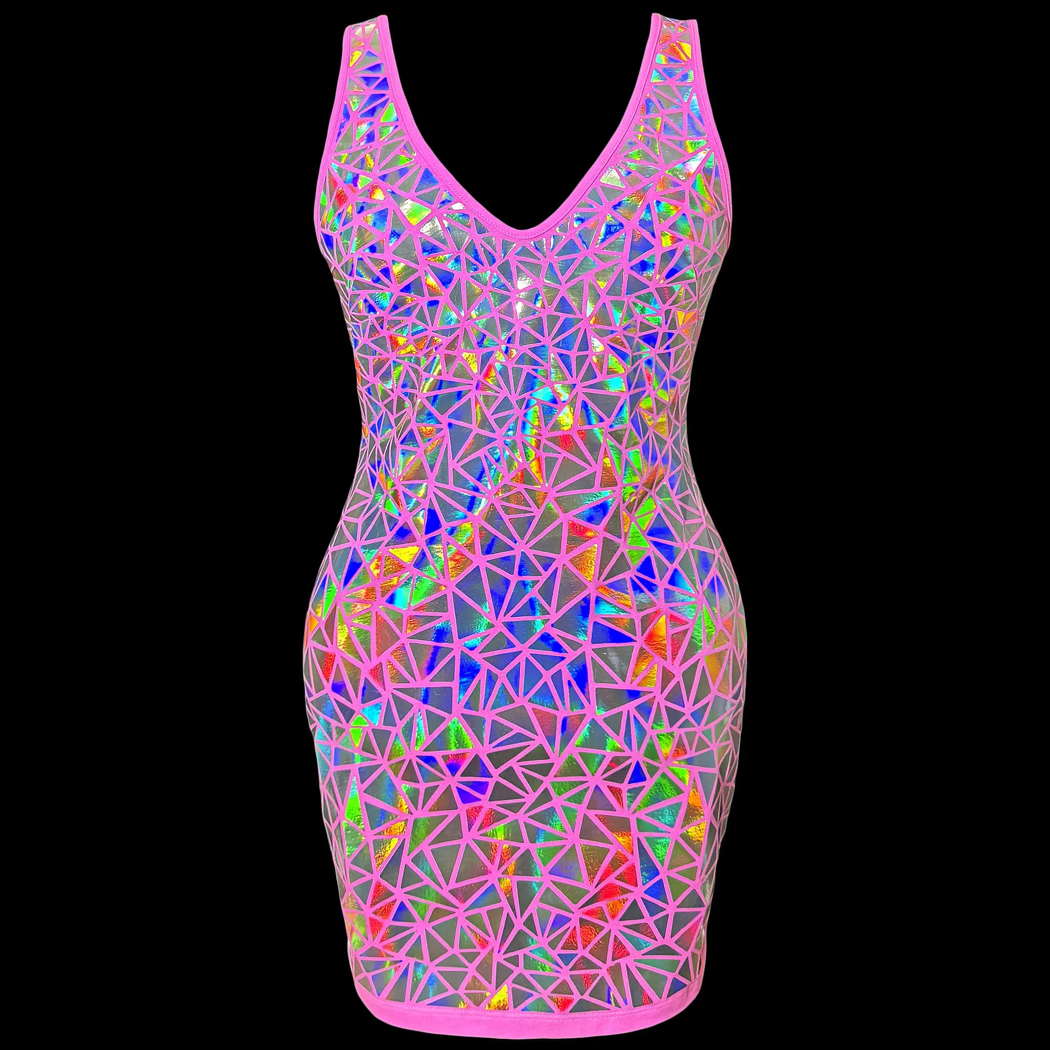 Holographic Mosaic Dress / PINK