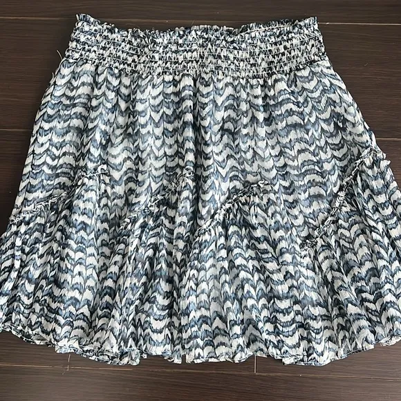 INTERMIX Mae Printed Silk Mini Skirt, P