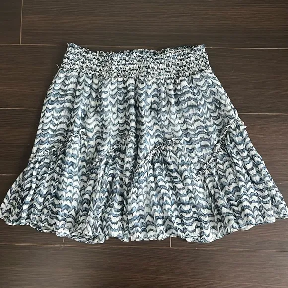 INTERMIX Mae Printed Silk Mini Skirt, P