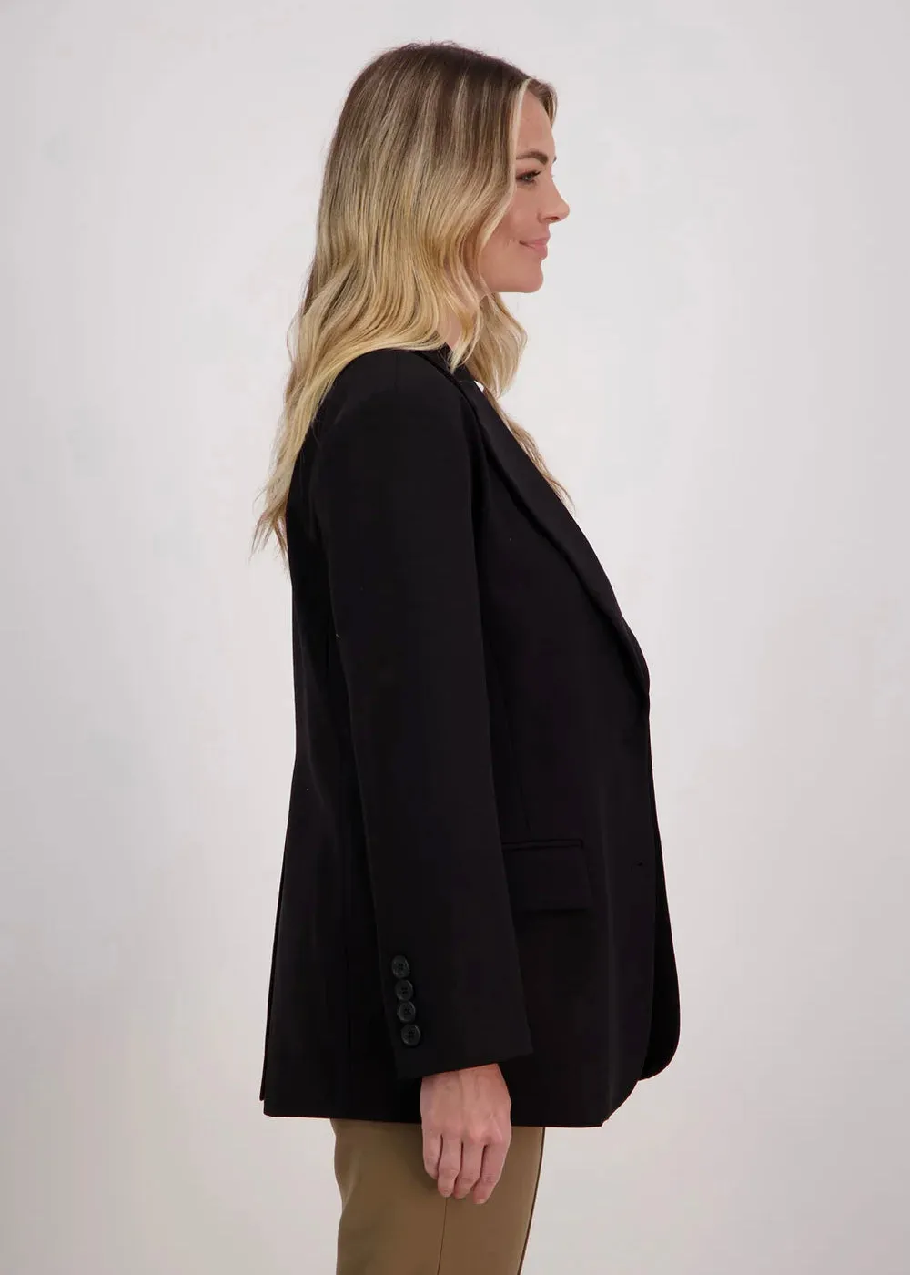 Jacket | Hilary Longline Blazer (Black)