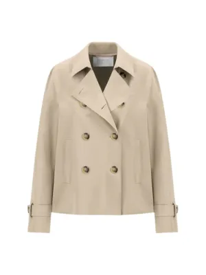 Jakke | W Cropped Trench Scuba Sand