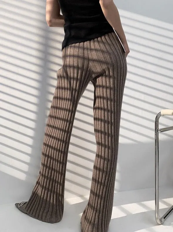 JazzHer Calendre Knit Wide Leg Pants
