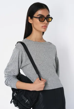 Jersey LS Cropped Tee / Heather Charcoal