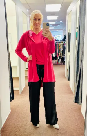 Jet Blonde Longline Hooded Cardigan Pink