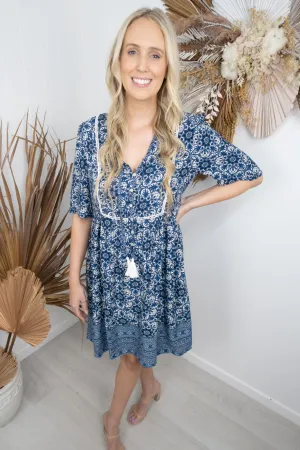 Joelene Dress -Blue
