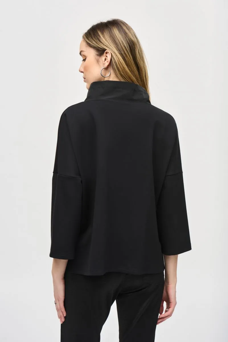 Joseph Ribkoff Black Cowl Neck 3/4 Sleeves Top 243085