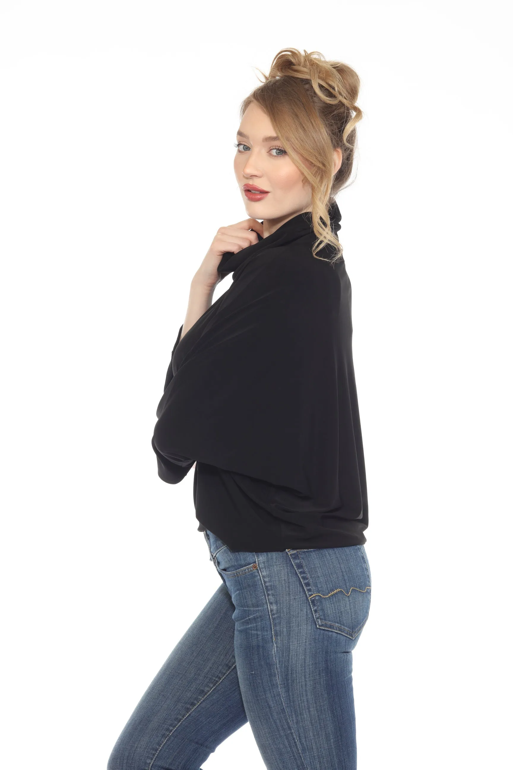 Joseph Ribkoff Cowl Neck Dolman Sleeve Boxy Top 243159