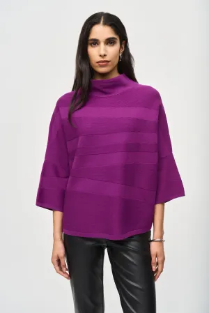 Joseph Ribkoff Mock Neck 3/4 Sleeve Boxy Sweater Top 243953