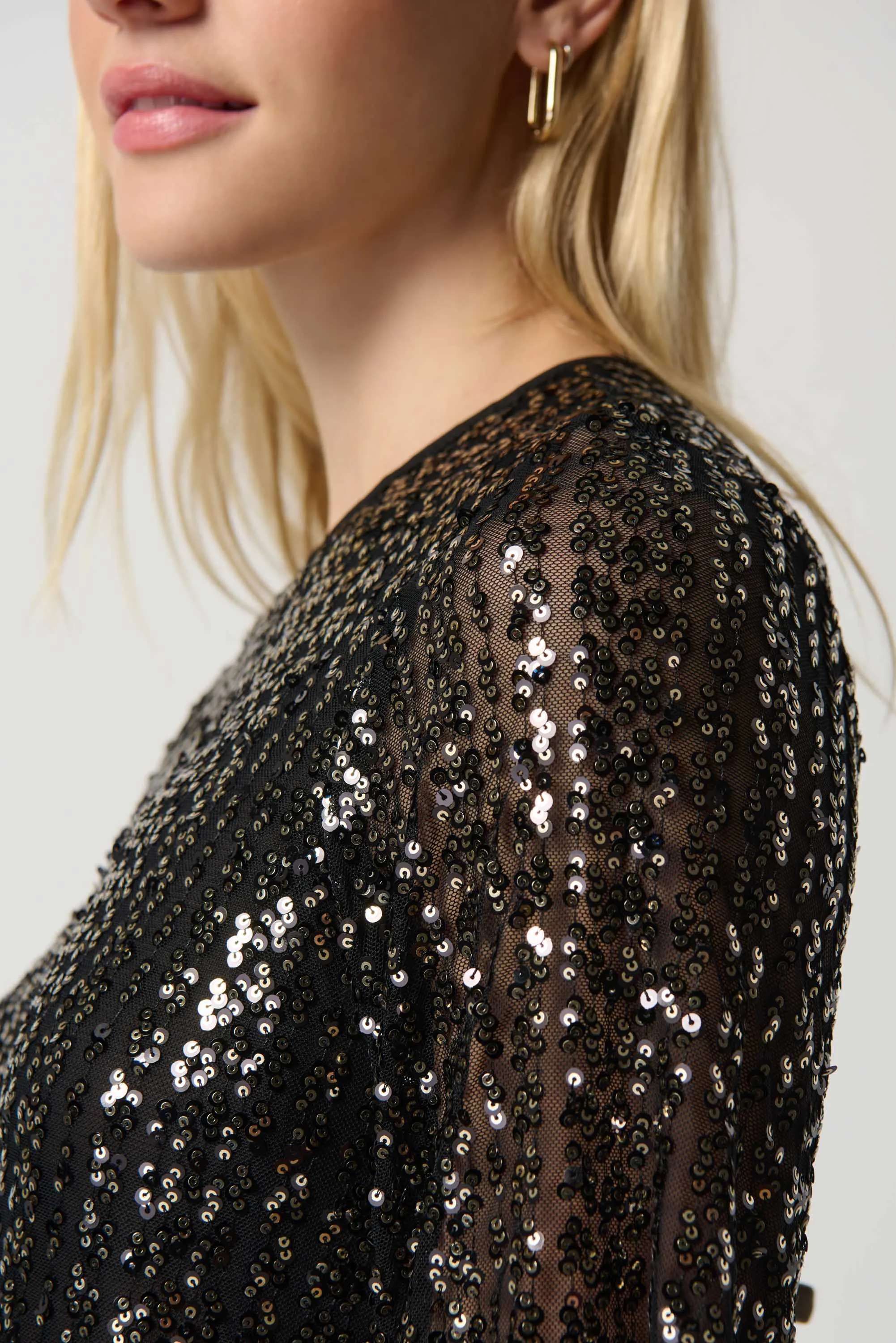 Joseph Ribkoff Sequin Boxy Top Jr234176