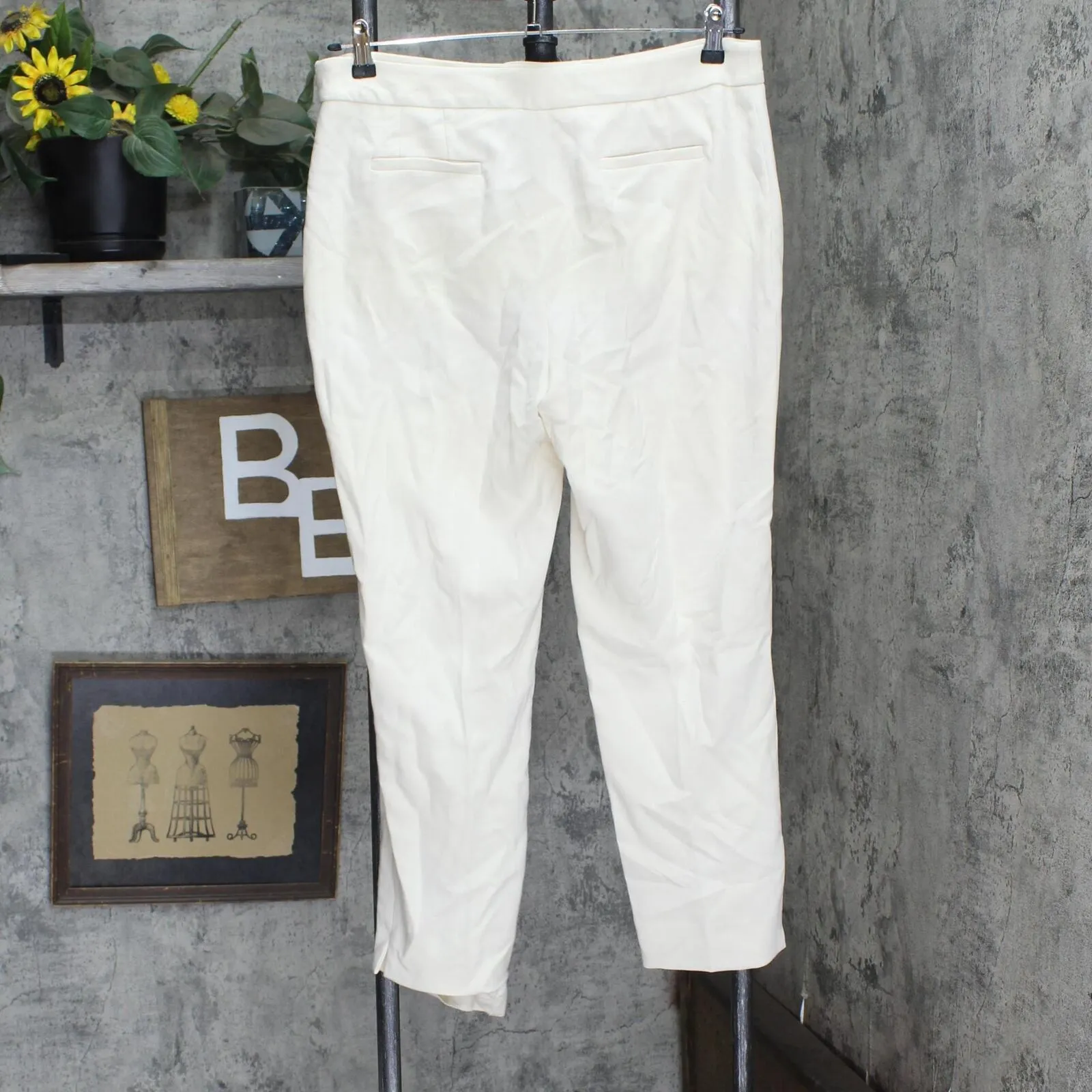 Karl Lagerfeld Paris Womens Straight-Leg Dress Pants G02PL489 Cream Off White 10