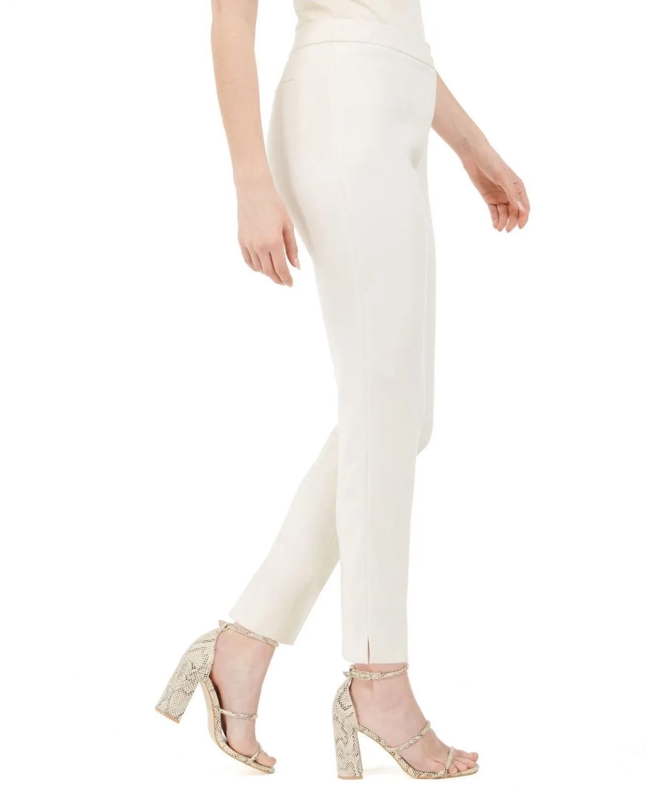 Karl Lagerfeld Paris Womens Straight-Leg Dress Pants G02PL489 Cream Off White 10