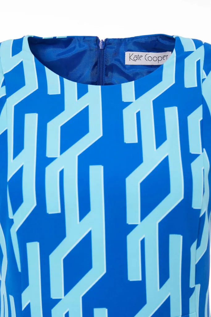 Kate Cooper Geometrical print wrap over sleeve dress LCS25164