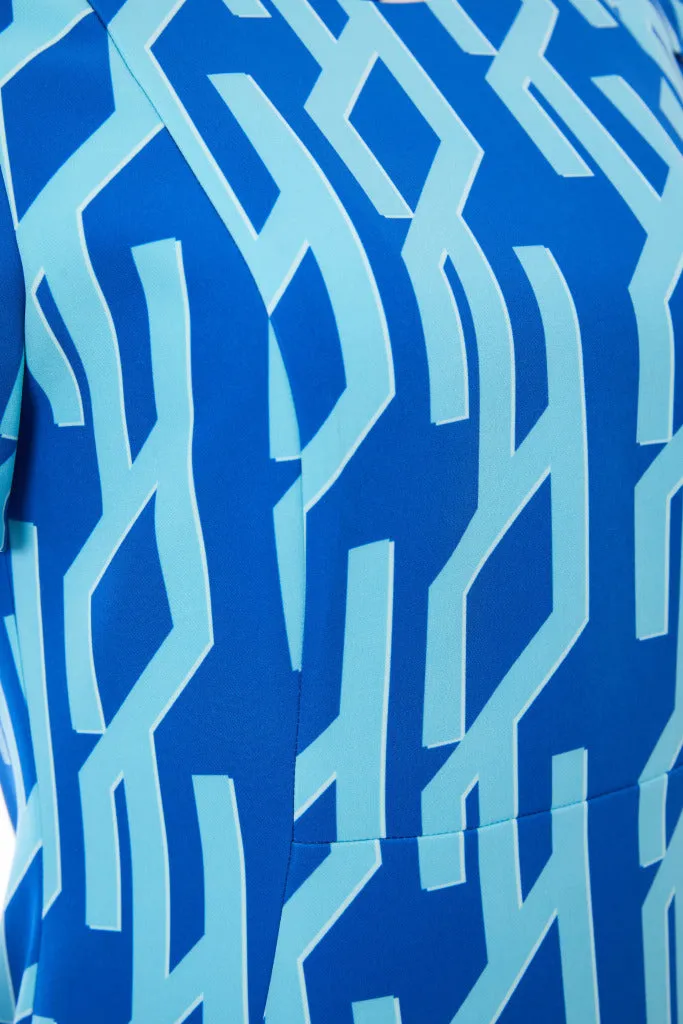 Kate Cooper Geometrical print wrap over sleeve dress LCS25164