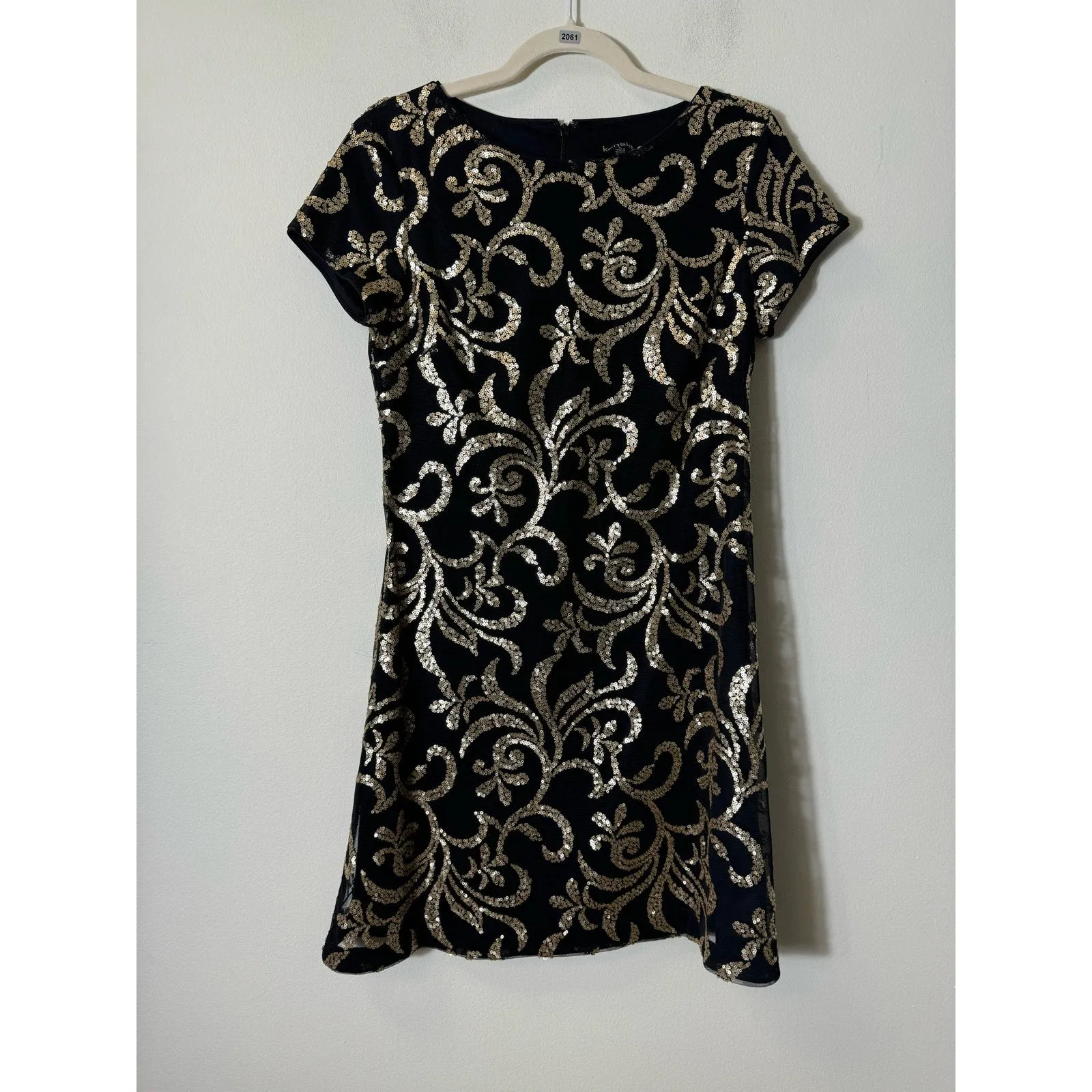 Kensie Dresses Black Cap Sleeves, Knee Length Cocktail Dress Sz 4