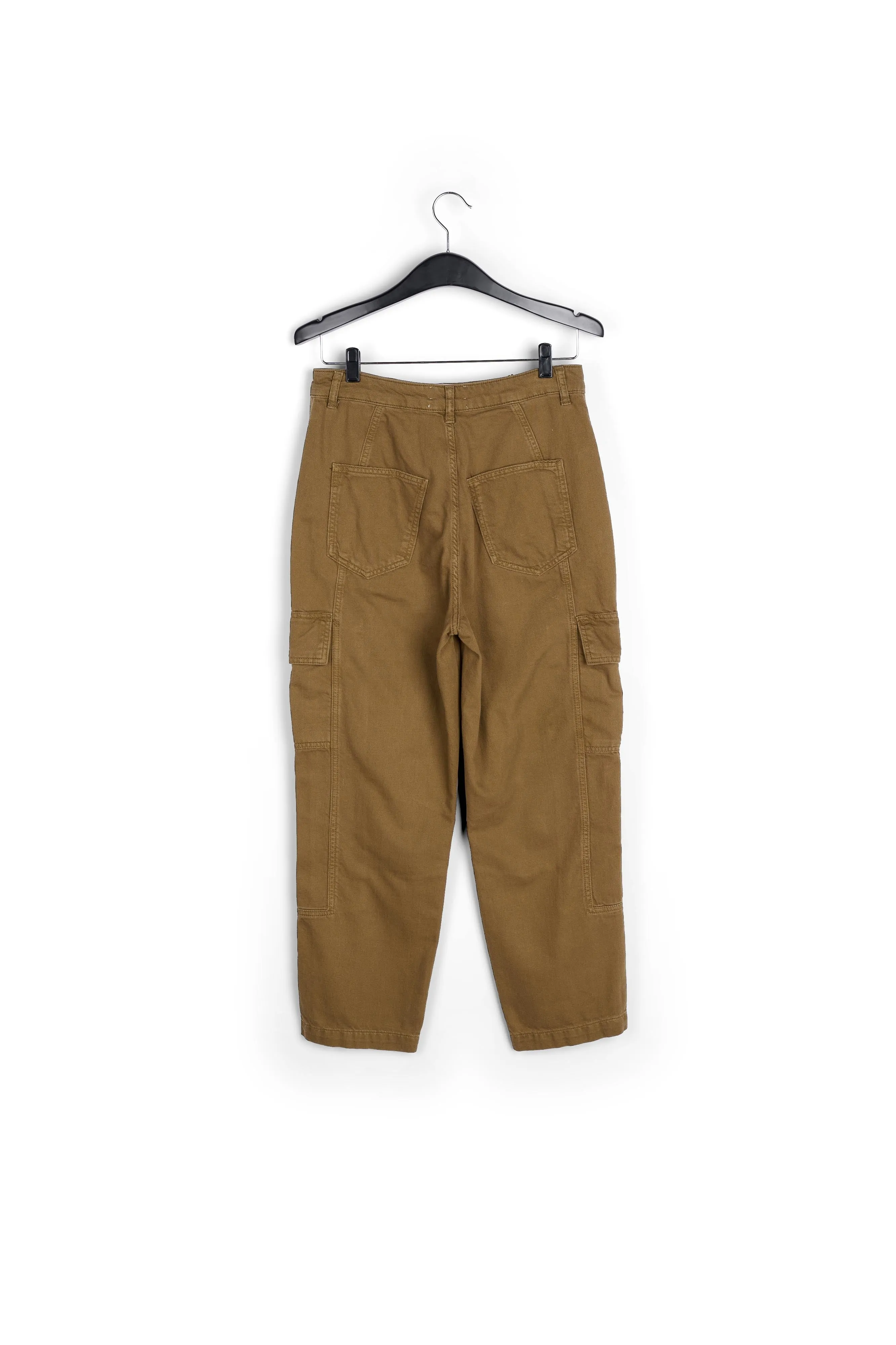 Khaki straight-leg cargo jeans