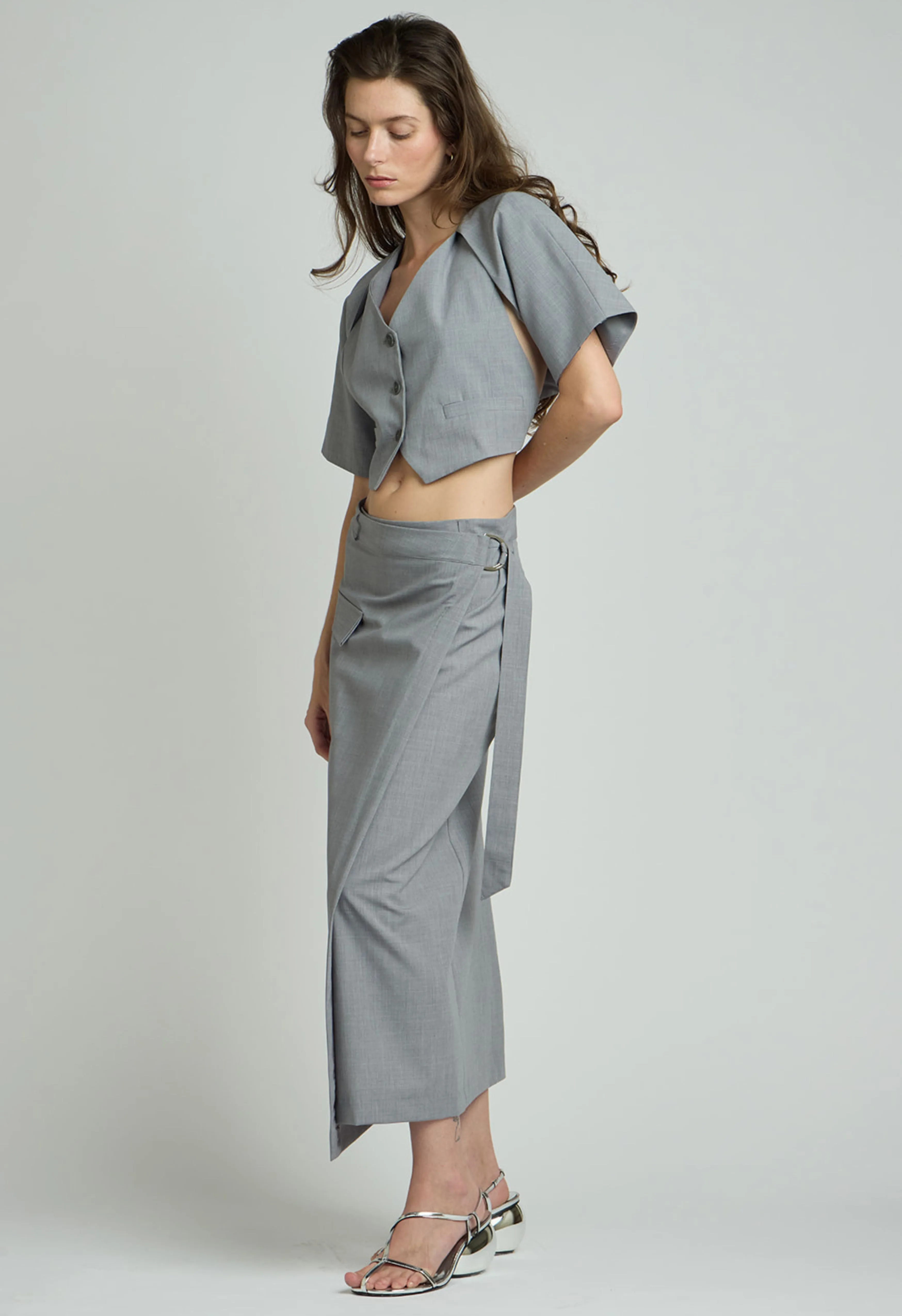 Kingsley Vest Top in Heather Grey