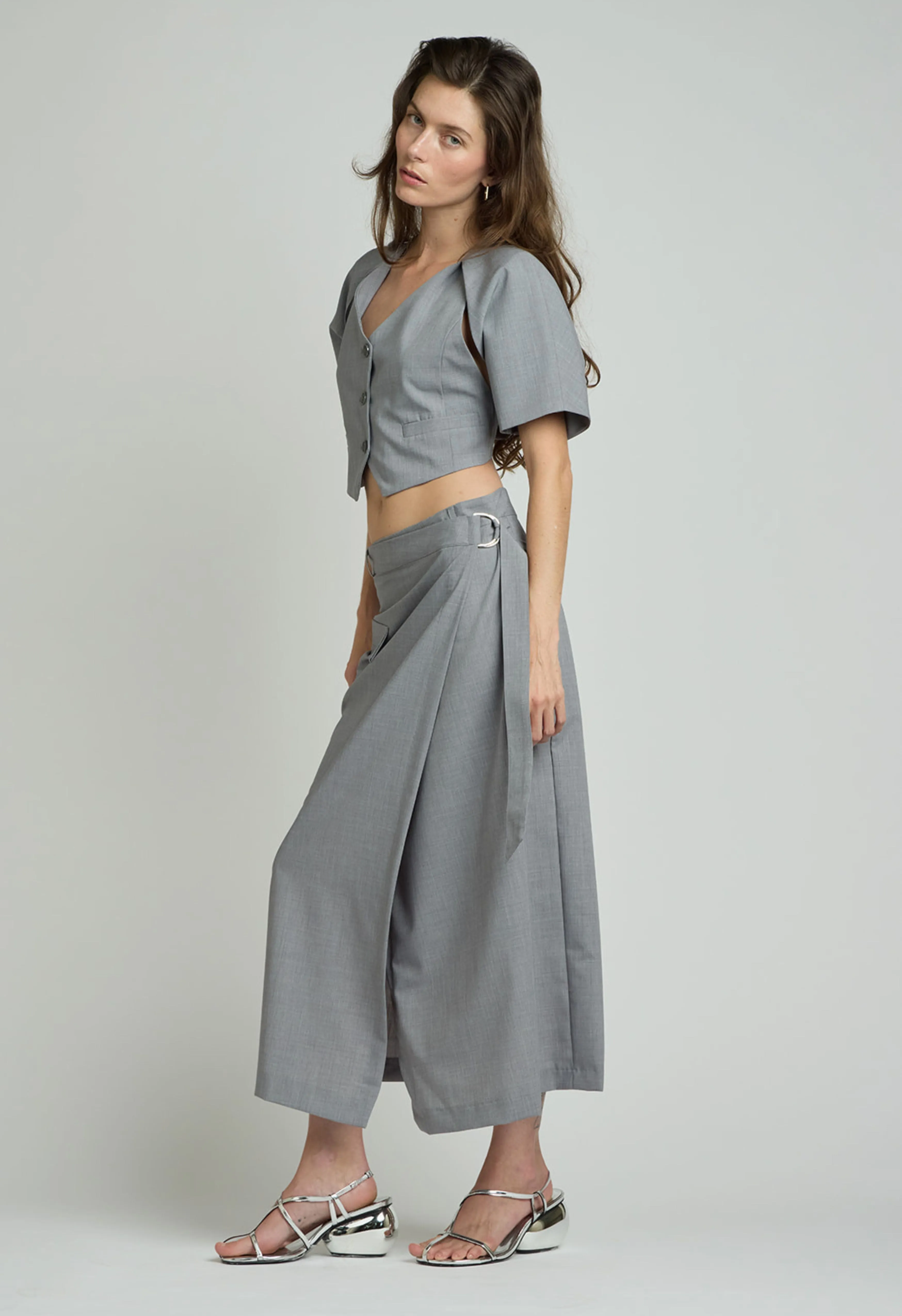 Kingsley Vest Top in Heather Grey