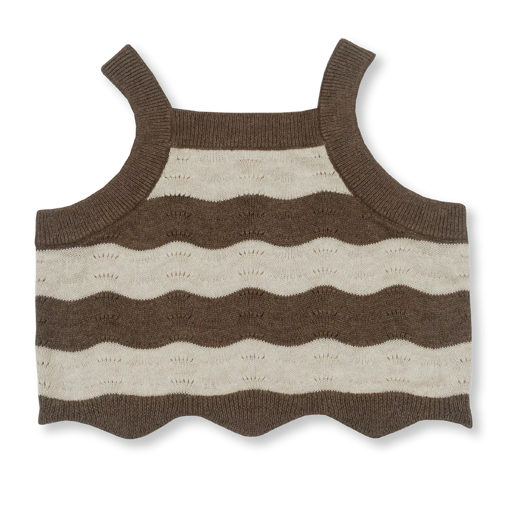 Knit Top - Mud/Coconut