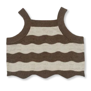 Knit Top - Mud/Coconut