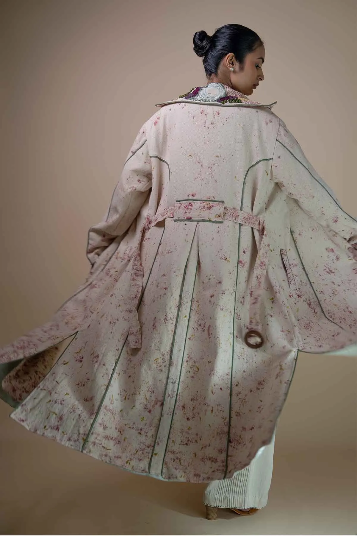 Kora Handwoven Denim Trench
