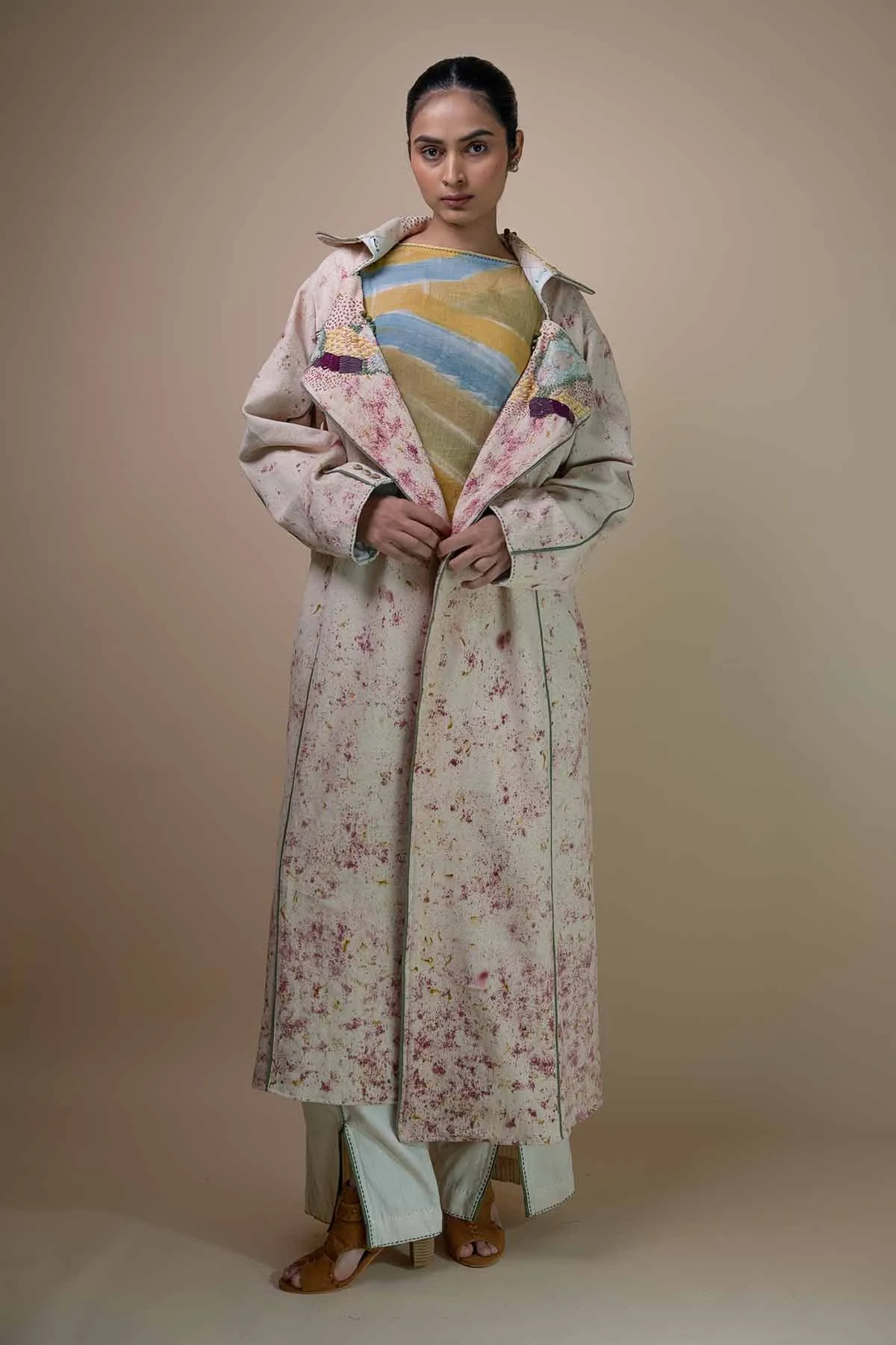 Kora Handwoven Denim Trench