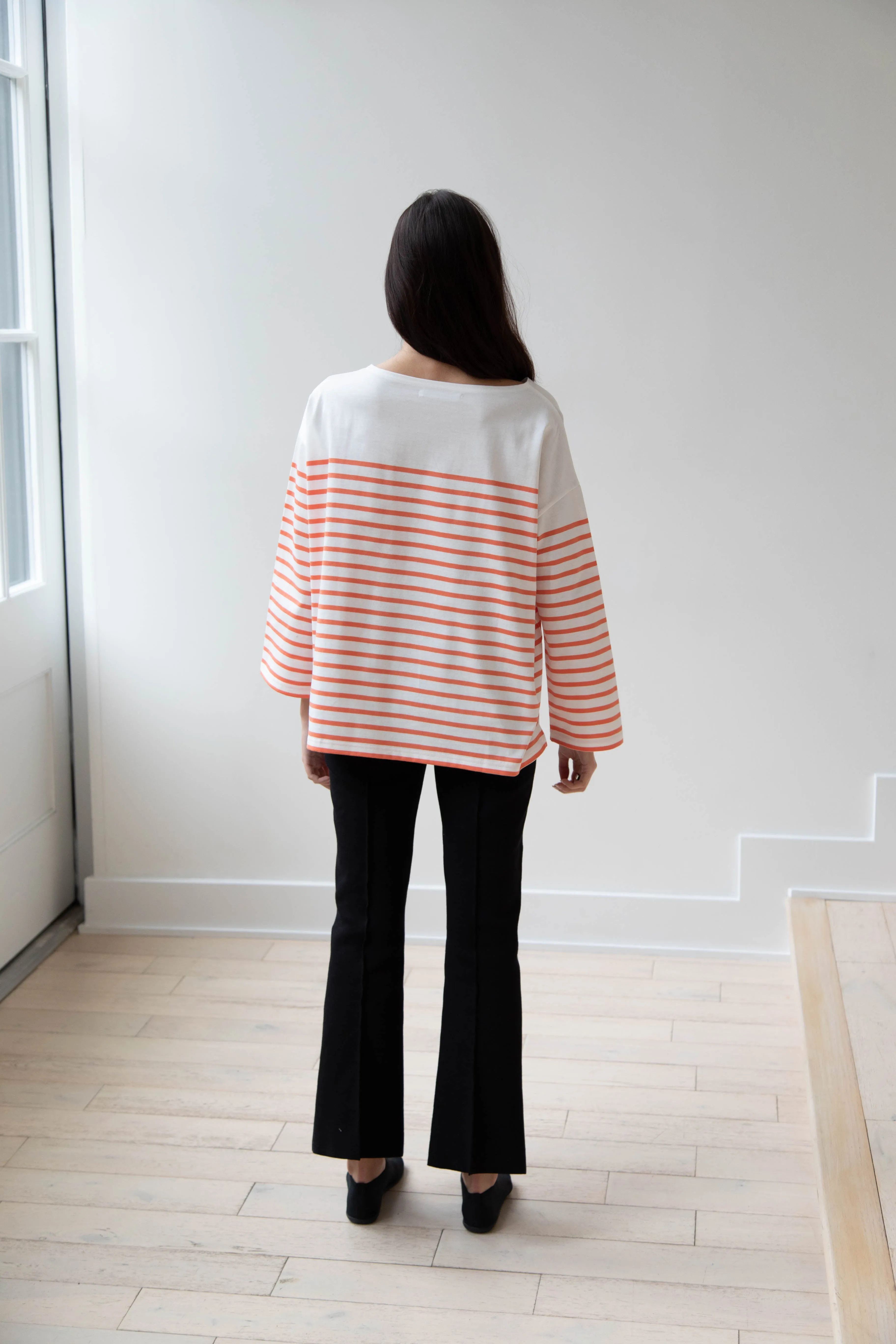 Laboratory | Striped Pullover in White & Orange