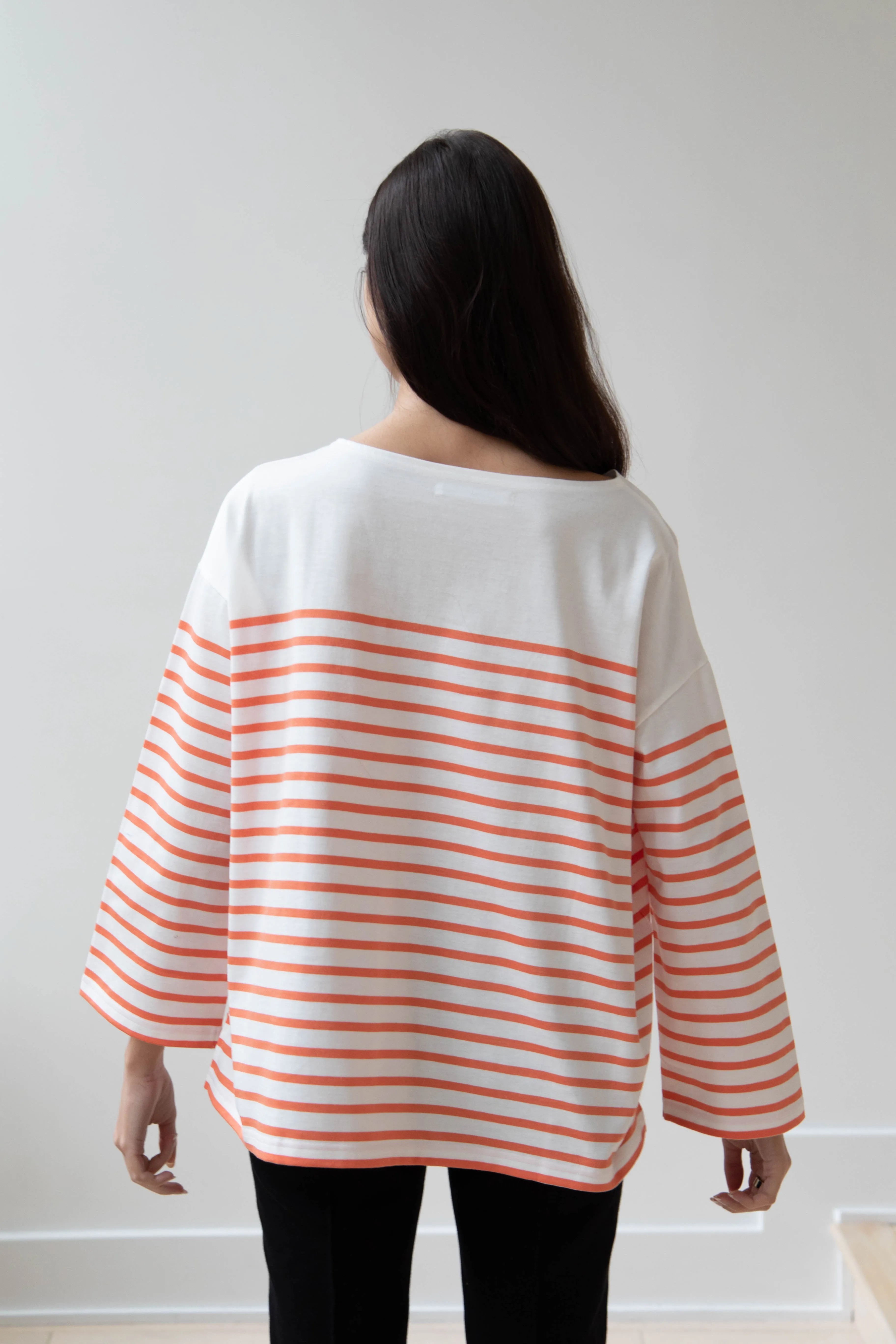 Laboratory | Striped Pullover in White & Orange