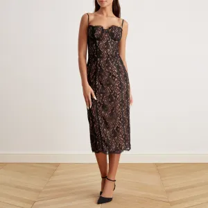 Lace Bustier Midi Dress