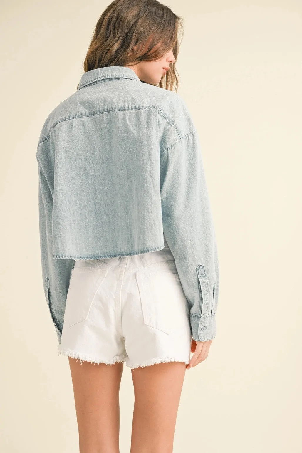 Leigh Cropped Denim Shirt