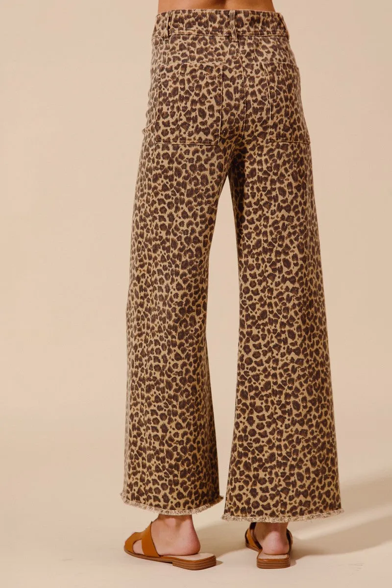 Leopard Wide Leg Pants