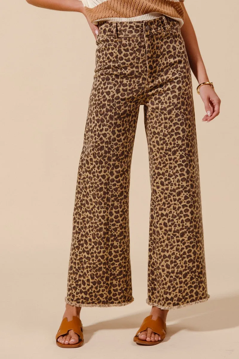 Leopard Wide Leg Pants