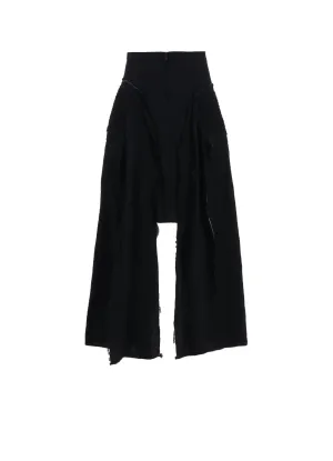 LIGHT DENIM GATHERED SKIRT