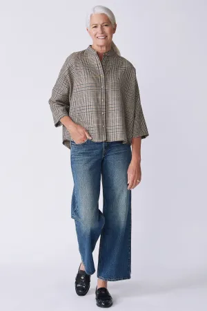 Lilly Drop Shoulder Top - Multi Plaid