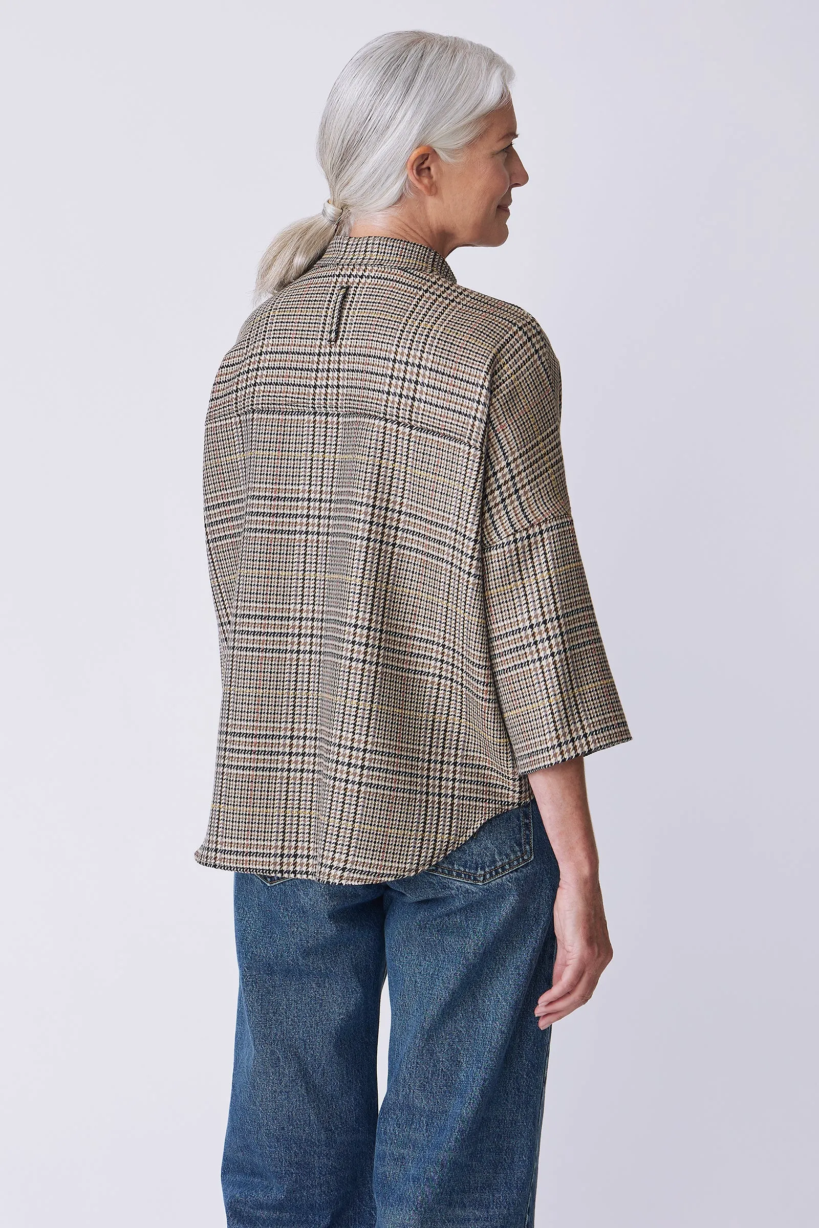 Lilly Drop Shoulder Top - Multi Plaid