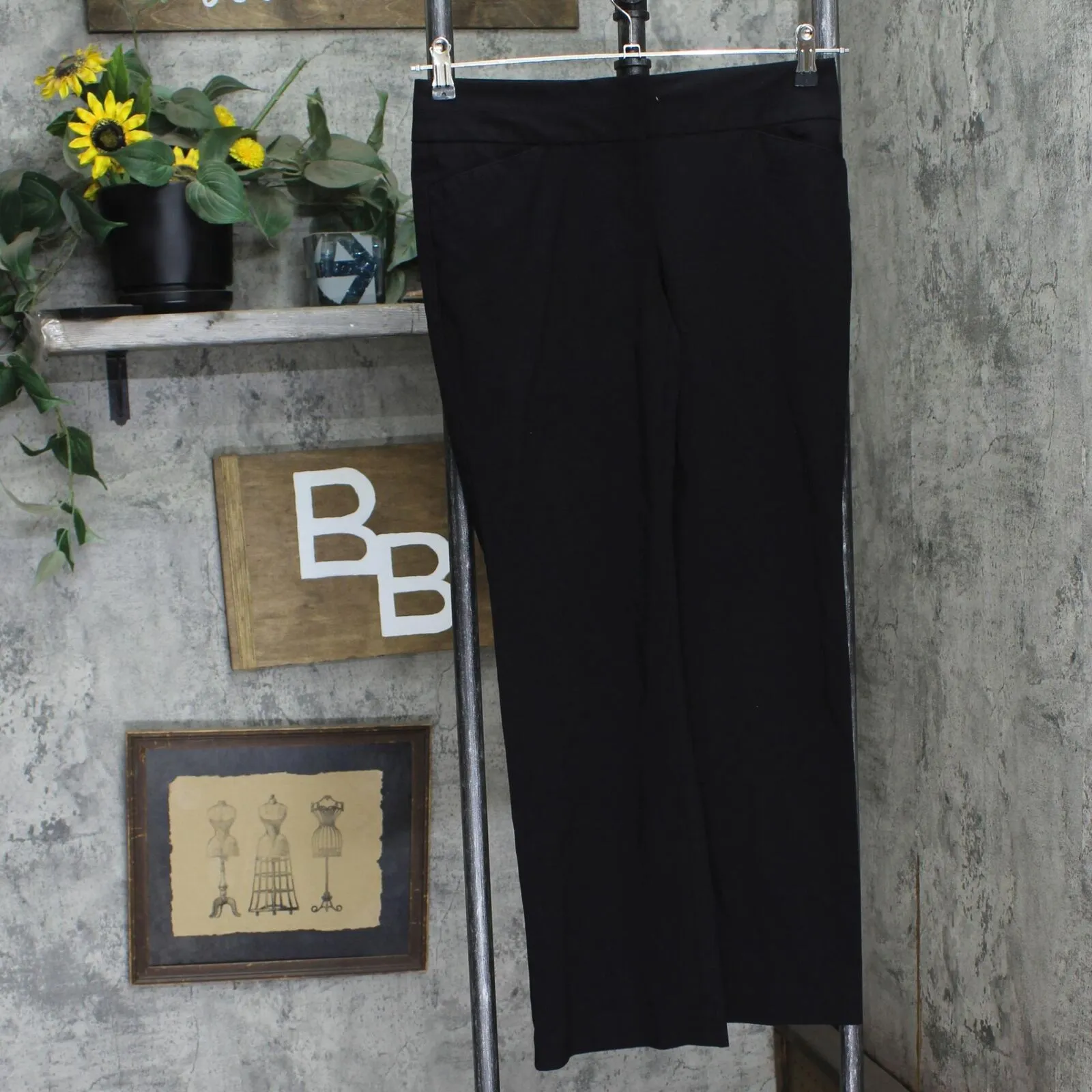 Loft by Ann Taylor Womens Original Petite Straight Leg Dress Pants Black 2P