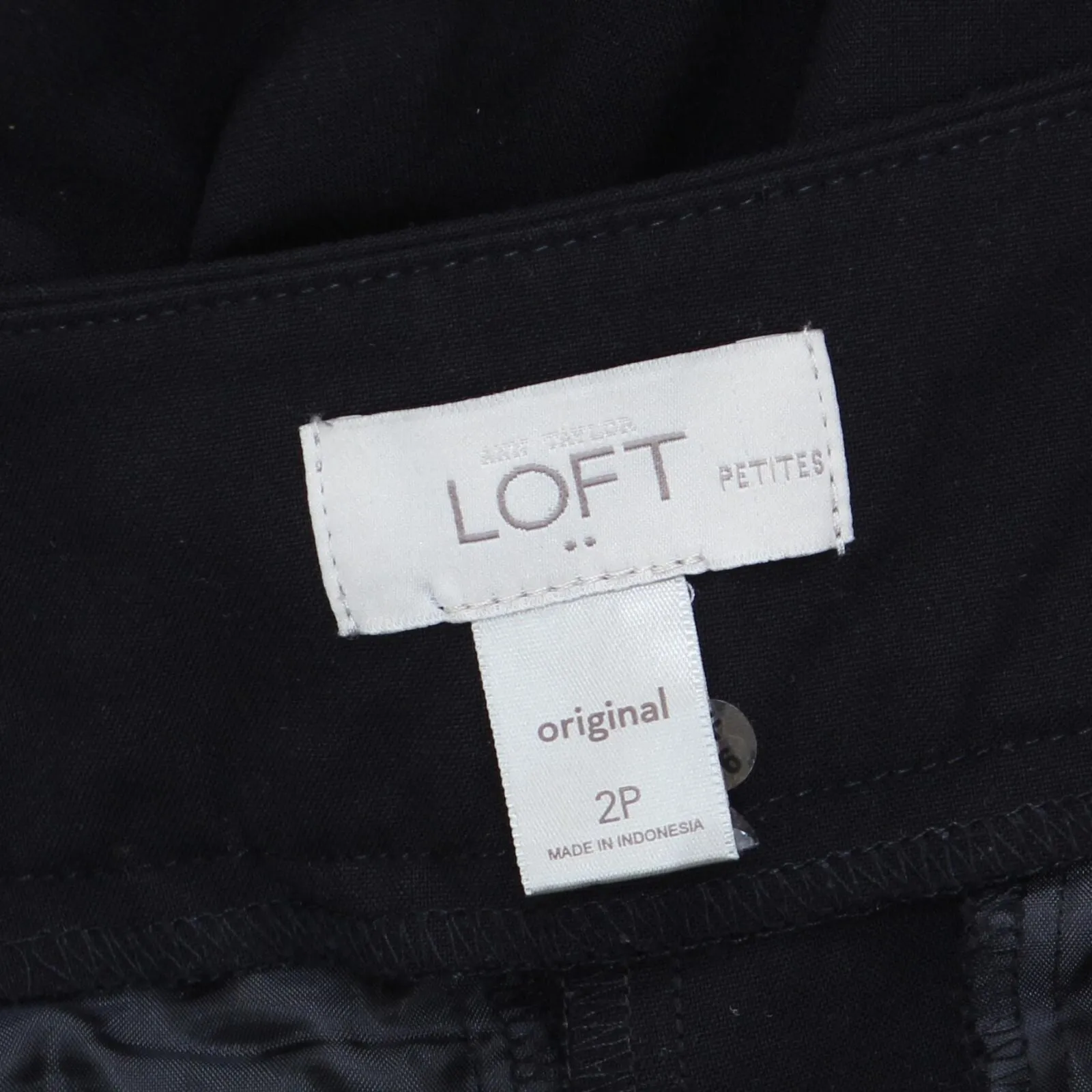 Loft by Ann Taylor Womens Original Petite Straight Leg Dress Pants Black 2P