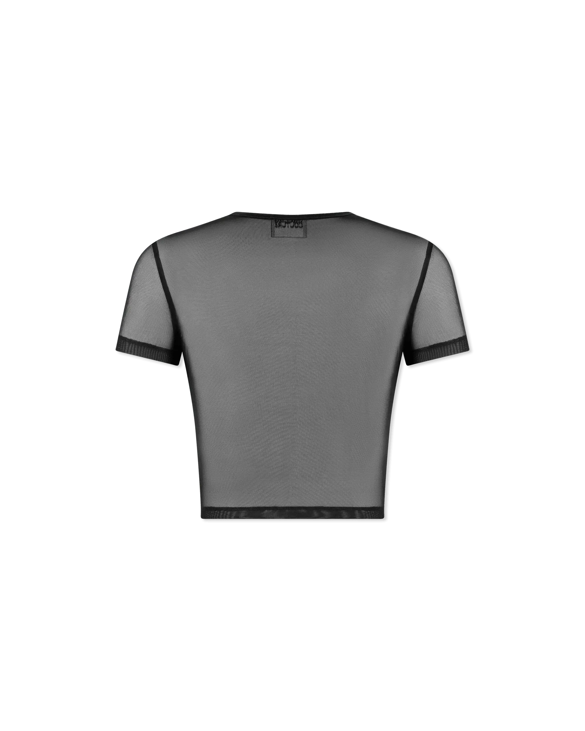 Logo Patch Mesh Cropped T-Shirt
