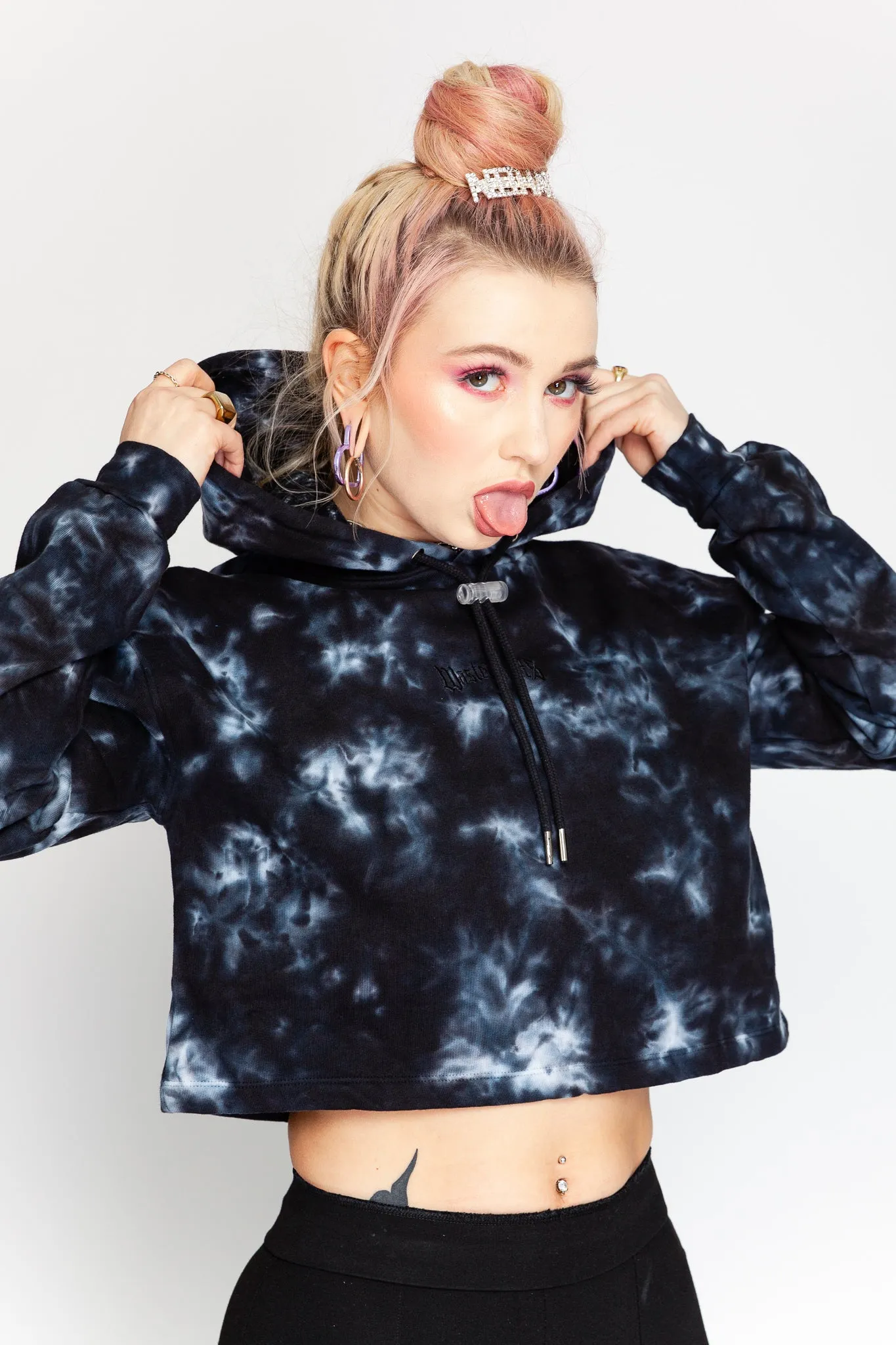 London Crop Tie Dye Hoodie