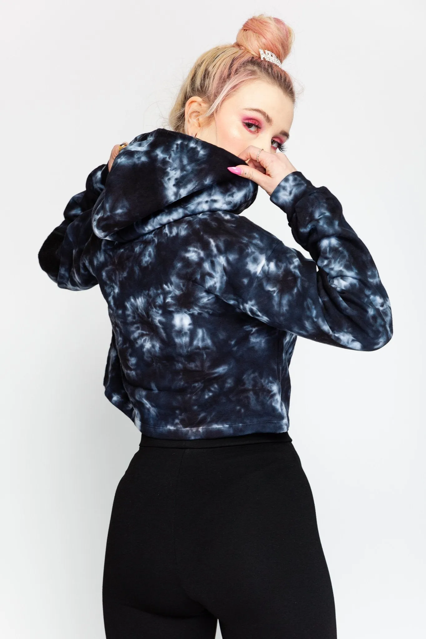London Crop Tie Dye Hoodie