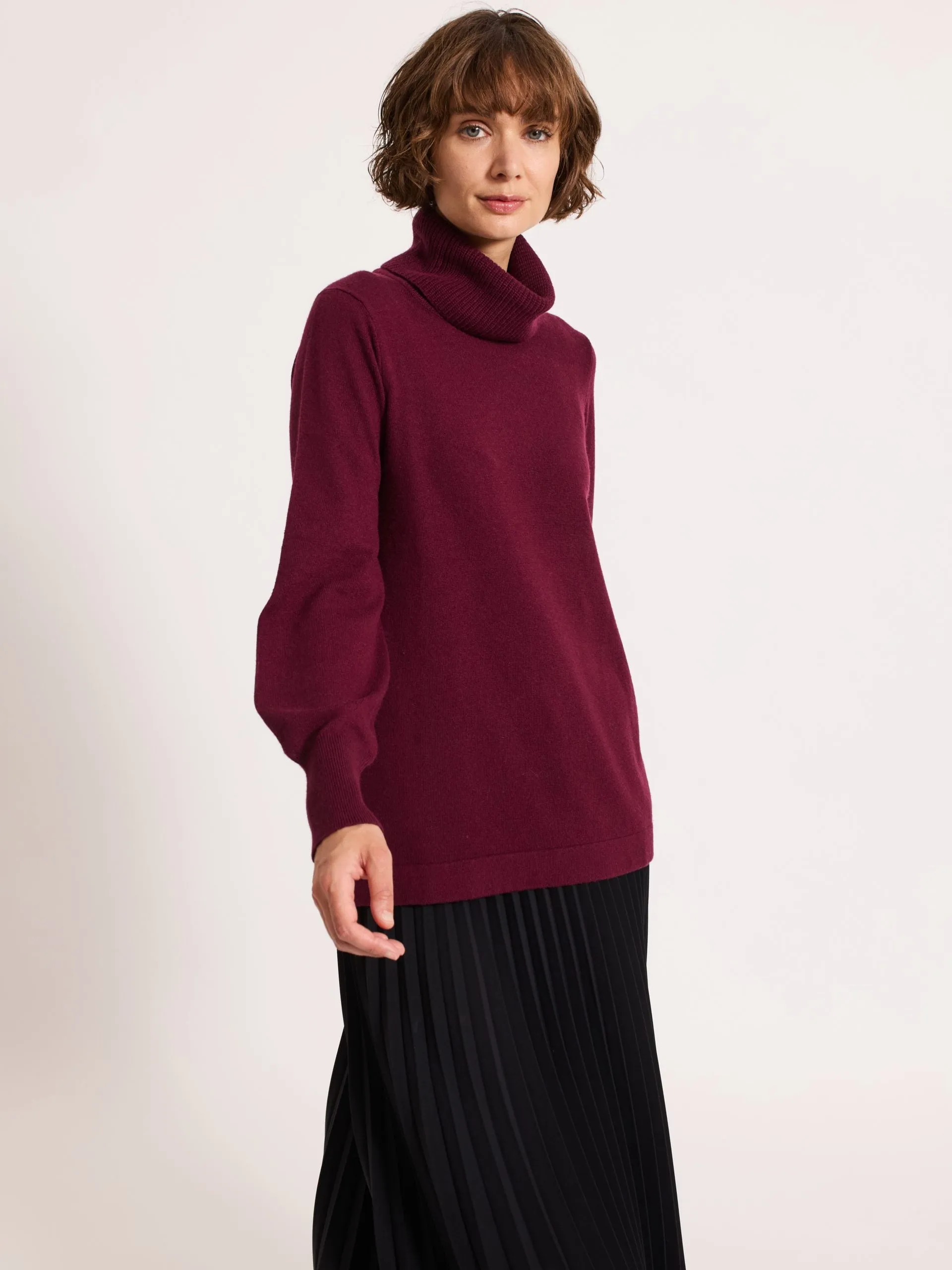 Longline Rollneck Burgundy