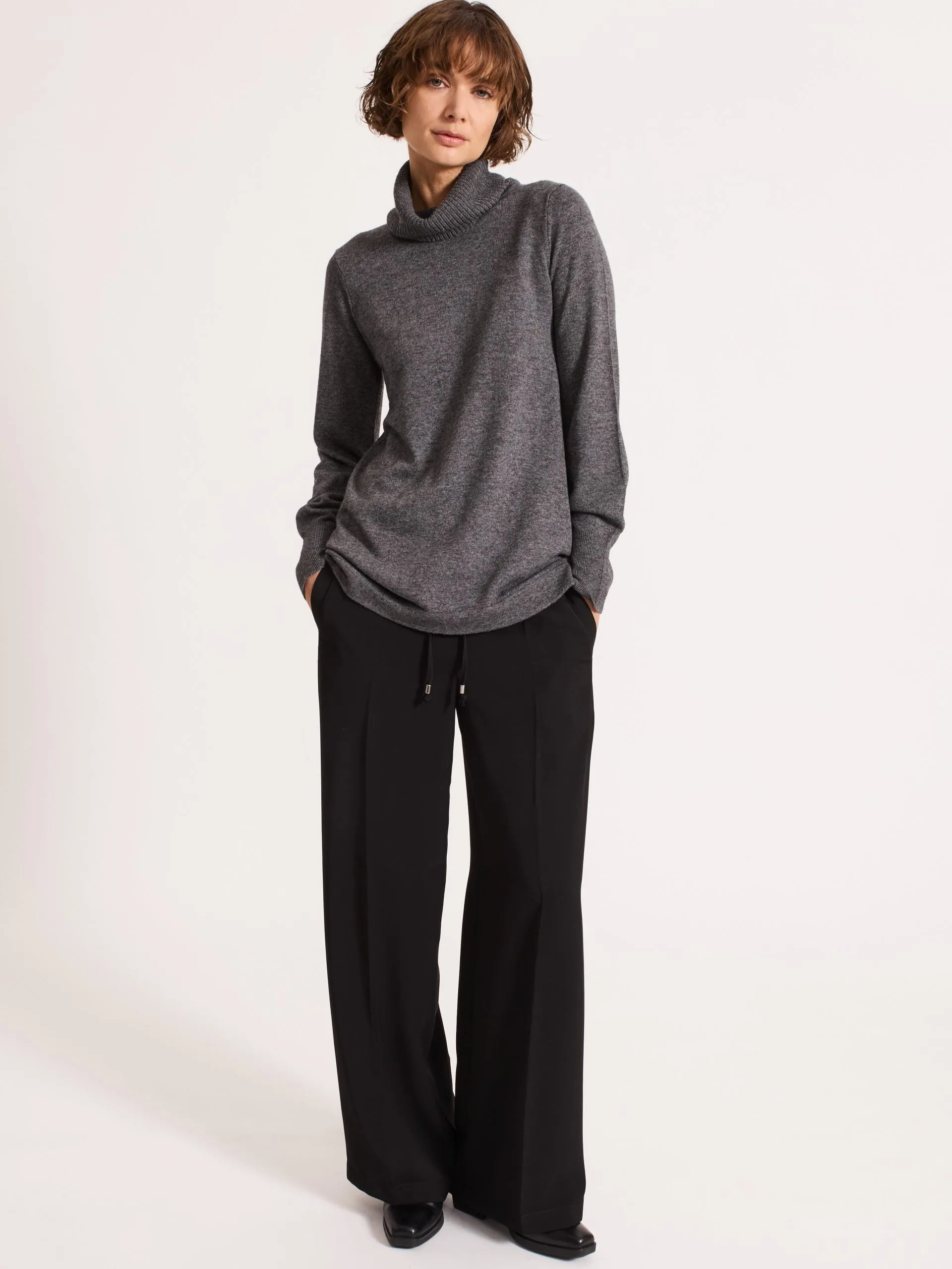 Longline Rollneck Gunmetal