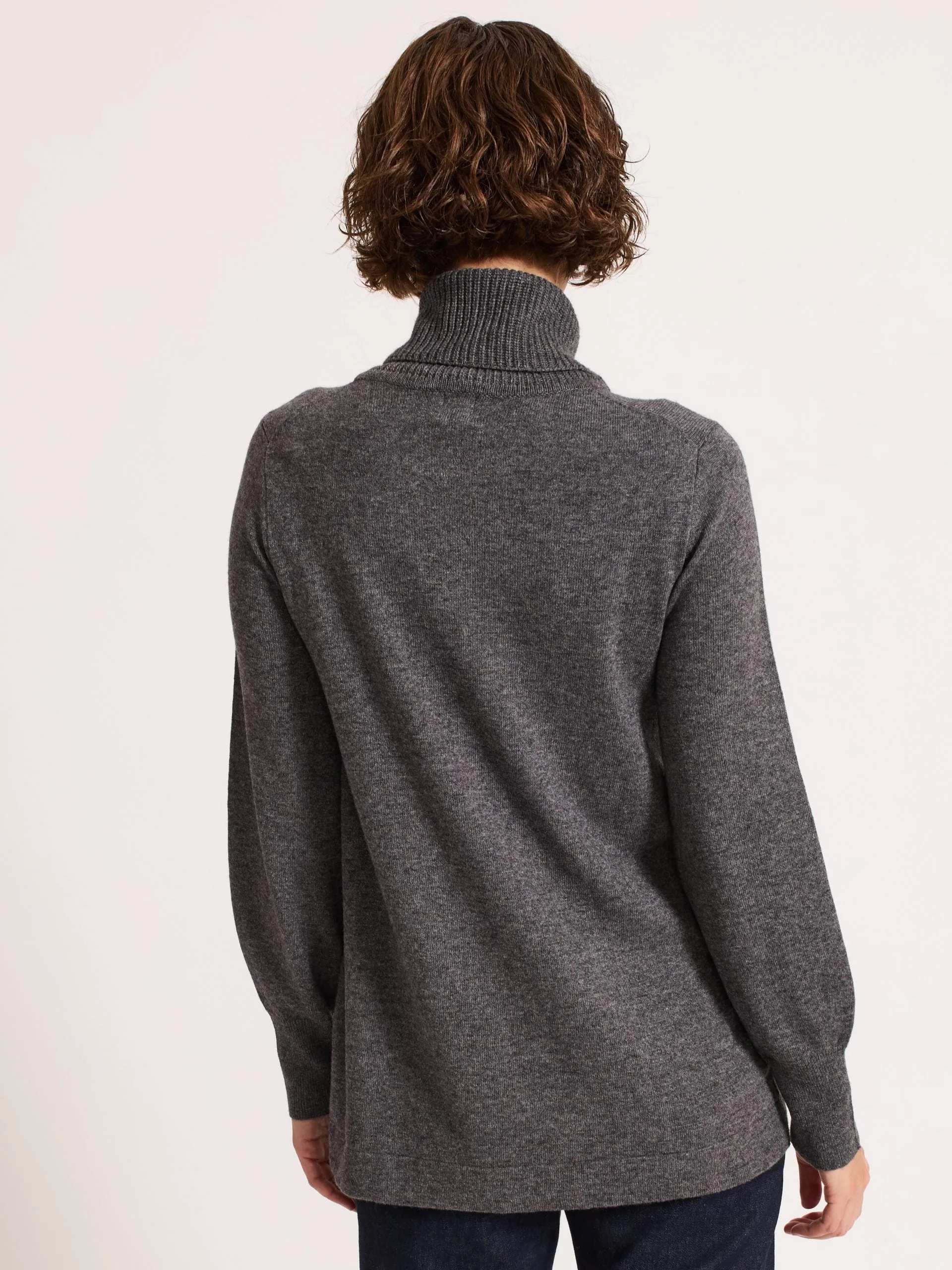 Longline Rollneck Gunmetal