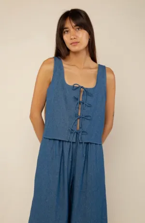 Looped Sleeveless Tie Top